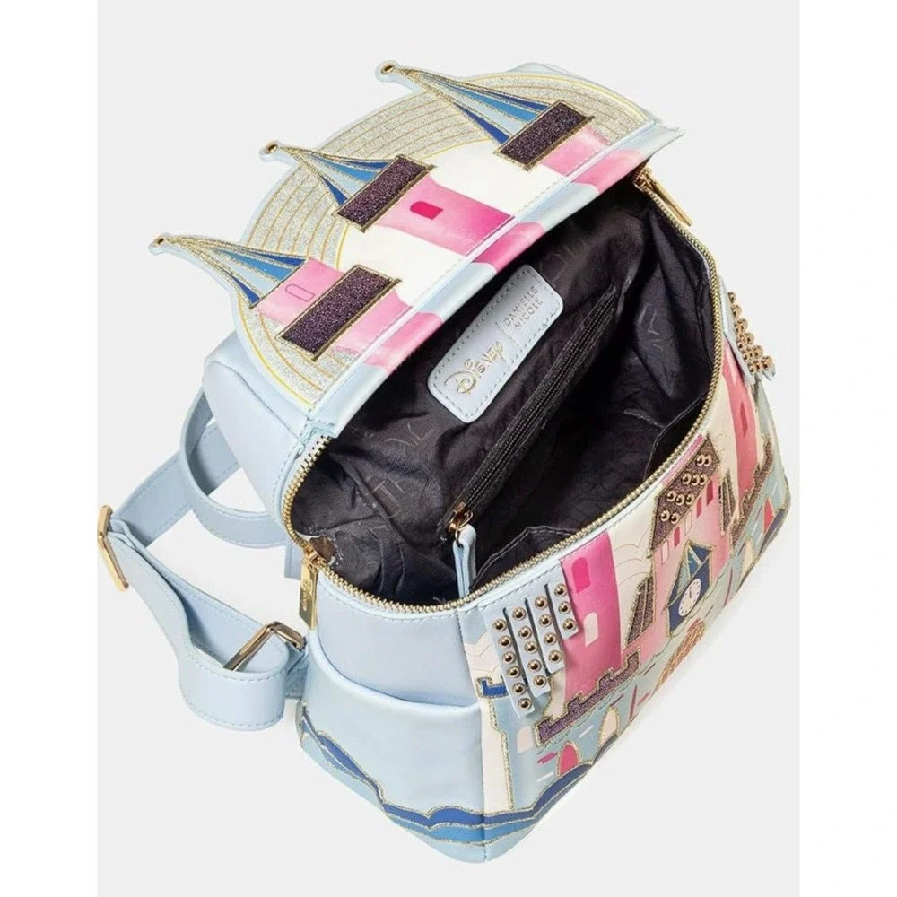Disney Danielle Nicole Cinderella Castle Mini Backpack Blue Pink NCDB0160 NEW - Picture 3 of 8